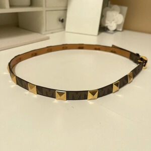 Michael Kors, beautiful brown belt with the gold buckle, studs gorgeous design